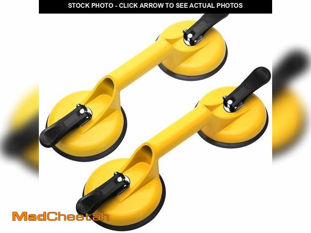 Lot 74-14266992 - FCHO Glass Suction Cups Heavy Duty Aluminum Vacuum Plate Handle Floor Holder Hooks to Lift Large Gla...
