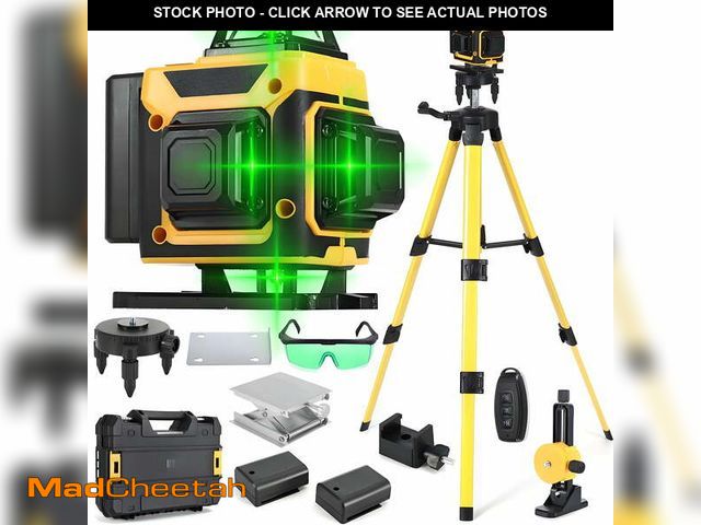 Lot 74-12778813 - Laser Level,GOCHIFIX 16 Lines 4x360Â° Green Cross Laser Level Self Leveling with Tripod,Rotating Bra...