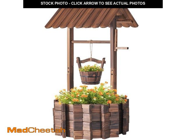 Lot 74-14374402 - Sizzim Raised Planter Boxes Wooden Wishing Well Planter - UNUSED