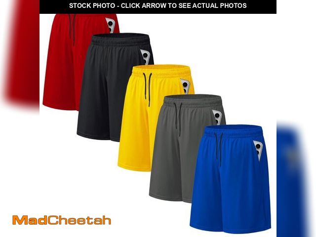 Lot 74-12158135 - ASUDESIRE 5 Pack Men's Athletic Shorts Mesh Workout Gym Activewear Basketball Shorts 8" Inseam With ...