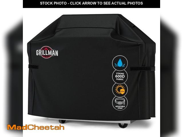 Lot 74-12115370 - Grill Cover by Grillman, Black, 64 Inch, BBQ Outdoor Grill Covers, Charcoal &amp; Gas Grills, Waterp...