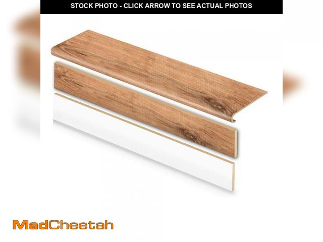 Lot 74-12409582 - Cap A Tread Fresh Oak 47 in. L x 12.15 in. W x 42.92 mm T Vinyl Overlay Stair Tread and Reversible R...