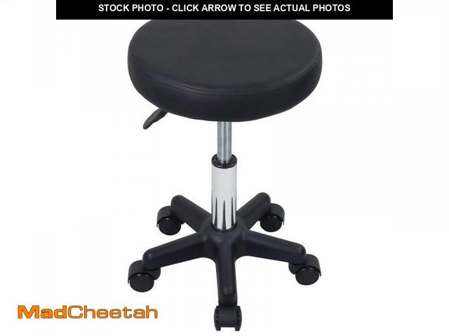 Lot 74-12049302 - FURWOO Round Rolling Stool Height Adjustable Stool with Wheels for Spa Salon Massage Black - UNUSED