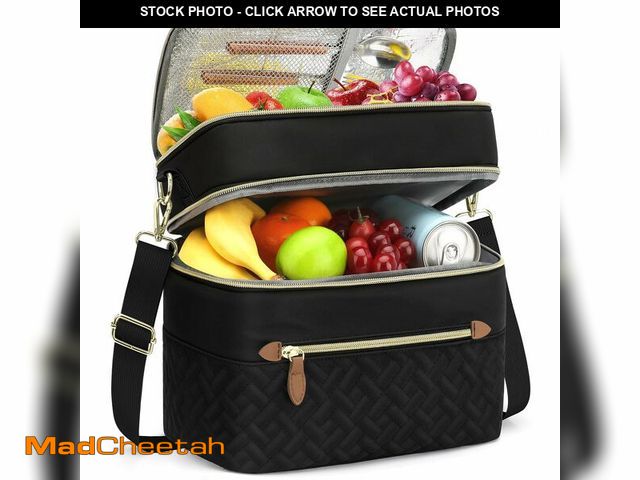 Lot 74-14145740 - Capolo Lunch Box for Women Men Adults,Double Deck Insulated Lunch Bag Leakproof Lunch Cooler Box wit...