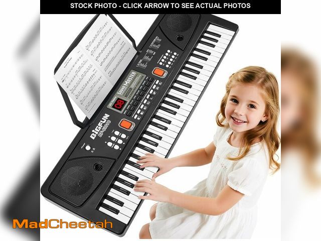 Lot 74-13709055 - 61-Key Kids Piano Keyboard for Beginners - Rechargeable Electronic Music Toy Piano with Music Stand ...