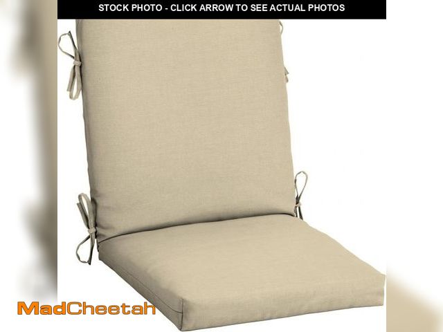 Lot 74-12136747 - Arden Outdoor Midback Chair Cushion, 18 x 16.5, Rain-Proof, Fade Resistant 16.5 x 18, Tan Leala - UN...