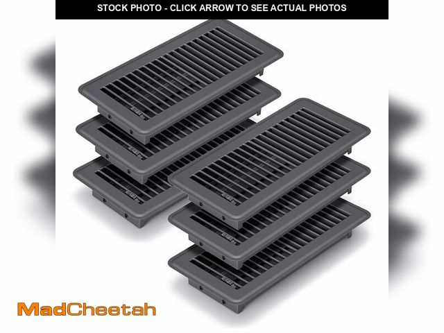 Lot 74-12711757 - FanGoFast Floor Register Dark Gray and Brown Premium Steel Easy Adjust Floor Vent Cover for Home (Da...