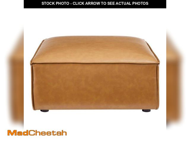 Lot 74-12939832 - MODWAY Restore Tan Vegan Leather Ottoman Bench - UNUSED