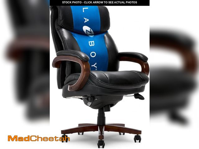 Lot 74-12211587 - La-Z-Boy Trafford Ergonomic Bonded Leather Swivel Executive Chair, Black (45782A) - UNUSED