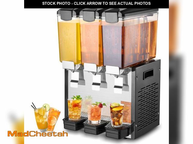 Lot 74-12662422 - VEVOR Commercial Beverage Dispenser, 3 Tanks 10 L / 10.6 QT Per Tank Juice Dispenser, 440W Stainless...