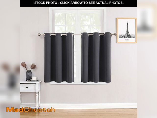 Lot 74-12601438 - ChrisDowa Small Window Curtains for Kitchen and Bedroom - Grommet Short Thermal Insulated Room Darke...