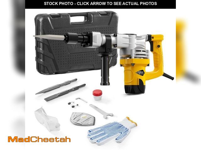 Lot 74-12594945 - VEVOR Demolition Jack Hammer, 18.5 x 3.97 in. 1400W Electric Jackhammer Heavy Duty, 2900 BPM Jack Ha...