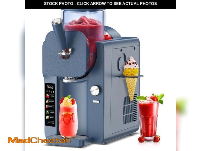 Lot 74-12691515 - Hooure 68 oz. Blue Large Capacity Self-Cleaning Snow Cone Machine and Ice Cream Make with 6 Smart Mo...