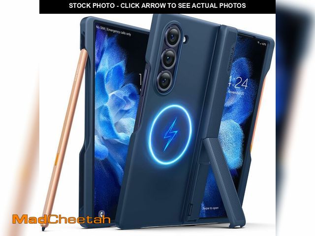 Lot 74-12718013 - TORRAS Magnetic Armor Stand Galaxy Z Fold 6 Case with S Pen Holder, [MIL-Grade Hinge Protection] [Co...