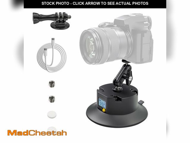 Lot 74-14335586 - Jakenfou 6" Electric Camera Suction Cup Mount Kit with Display, 5KG Max, 1-Week Battery for Action C...