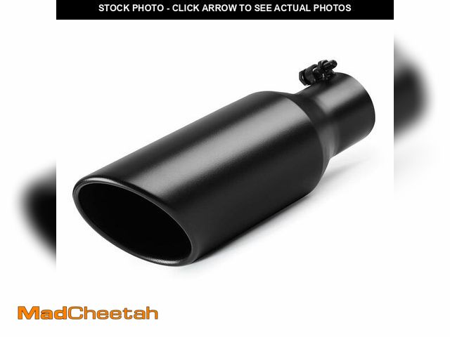 Lot 74-14056502 - A-KARCK Exhaust Tip 2.5 Inch Inlet, 2.5" Inlet 4" Outlet 12" Long Black Coated Finish Muffler Tip Fo...