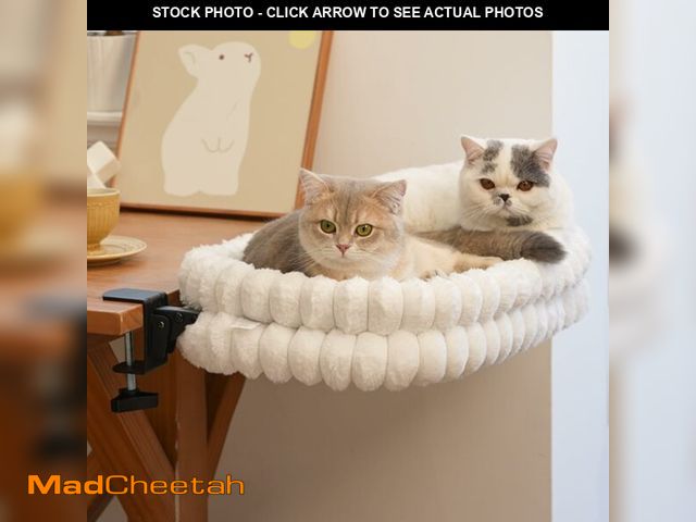 Lot 74-13772526 - CHEERPALS Cat Desk Bed with Reversible Cushion, 90ÃÂ°Foldable Cat Hammock for Desk Mounted, Suitabl...
