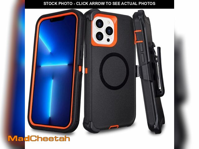 Lot 74-14267230 - for iPhone 13 Pro Max Case with Belt Clip Holster, [Compatible with MagSafe] Heavy Duty Military Gra...