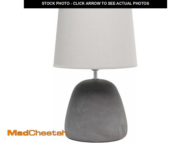 Lot 74-12828164 - Simple Designs LT2058-GRY Round Concrete Table Lamp, Gray - UNUSED