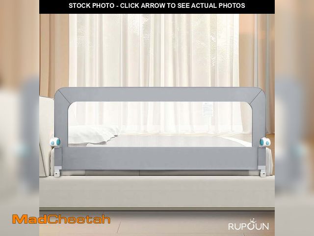 Lot 74-12781222 - RUPOUN Toddler Bed Rail for Kids, Swing Down Safety Guardrail, Universal Fit for Full, Queen and Adu...