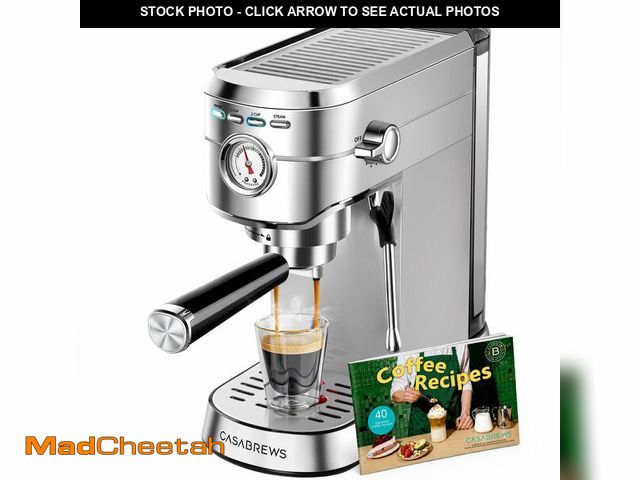Lot 74-14207197 - CASABREWS CM5418 Espresso Machine 20 Bar, Compact Espresso Maker with Steam Milk Frother, Stainless ...