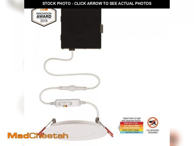 Lot 74-12543443 - Commercial Electric Premium Series 4 in. LED, 2-Level Lumen Select, Ultraslim Canless Recessed Light...