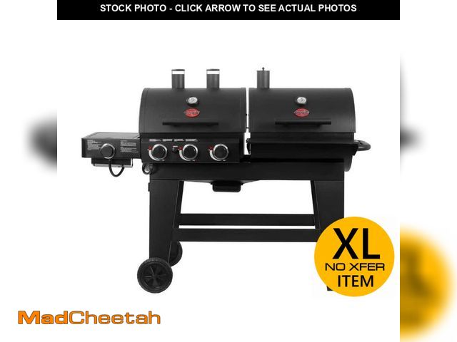 Lot 74-13610934 - Char-Griller Double Play 1,260 sq., in. 3-Burner Gas and Charcoal Grill in Black - UNUSED