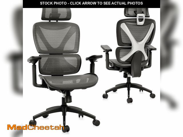 Lot 74-12823542 - GABRYLLY Ergonomic Office Chair, Big and Tall Mesh Chair with Lumbar Support, 3D armrest - 215ÃÂ° R...