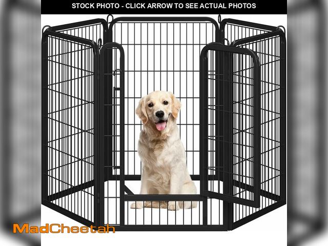 Lot 74-13042524 - Yaheetech Dog Playpen Outdoor, 40 inch 6 Panels Dog Pen Indoor Heavy Duty Puppy Exercise Pen Metal P...