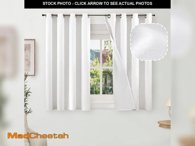 Lot 74-12312818 - Short Blackout Curtains 54 Inch Length 2 Panels, Thermal Insulated Total Light Blocking Linen Window...