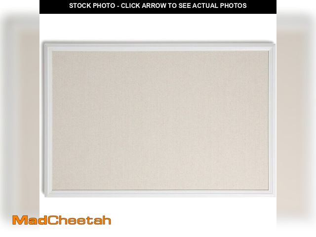 Lot 74-12664745 - U Brands Farmhouse Linen Bulletin Board with White Frame, Office Supplies, Natural, 20" x 30" - UNUS...