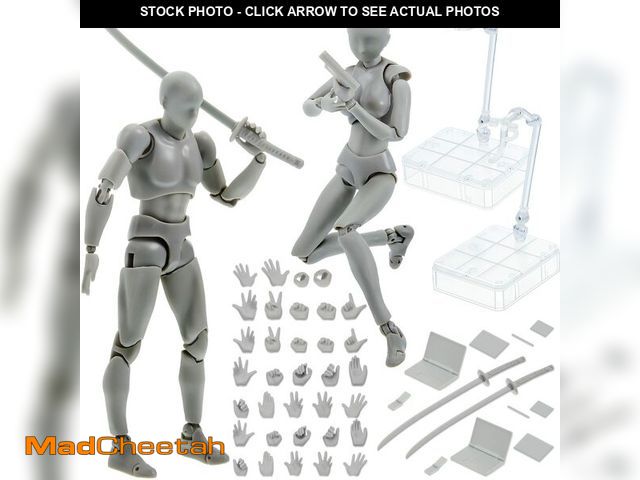 Lot 74-13721778 - Yookeer Body Set, Drawing Action Figures Female and Male PVC Drawing Doll Human Model Manikin Art Ma...
