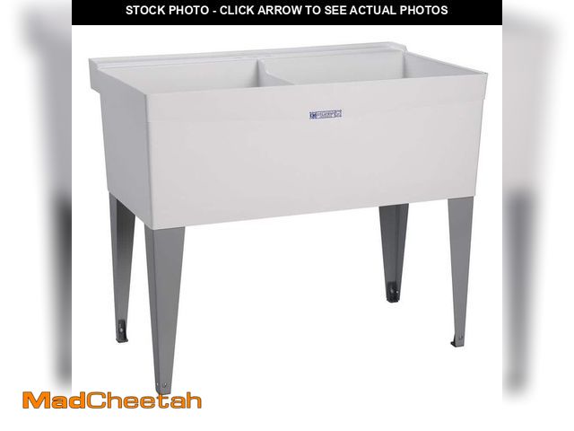 Lot 74-12826859 - MUSTEE Utilatub 40 in. x 24 in. x 33 in. Thermoplastic Floor Mount Utility Tub in White - UNUSED