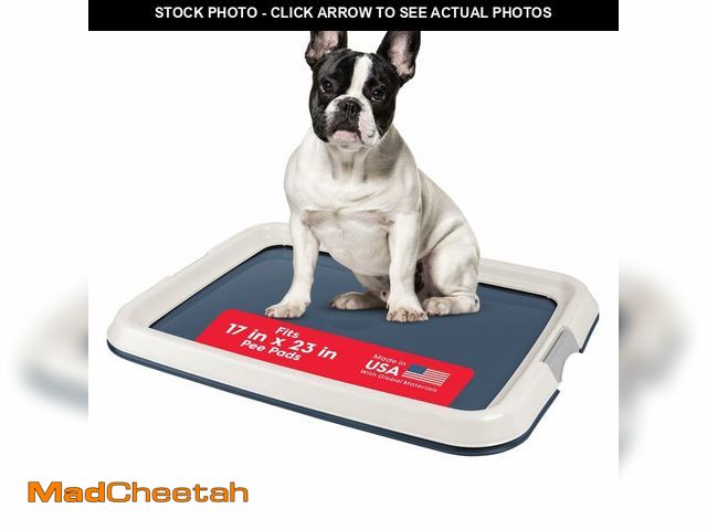 Lot 74-13802492 - IRIS USA Pee Pad Holder for Dogs and Puppies, Potty Training Tray with Secured Latches, Non-Skid Fee...