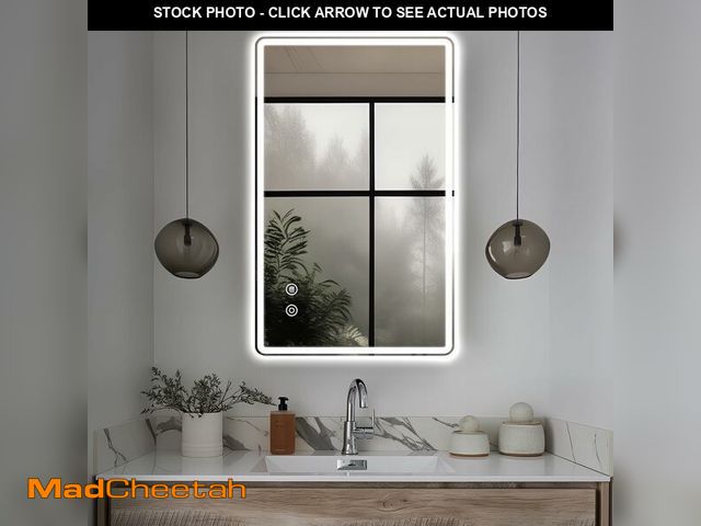 Lot 74-13836180 - Niccy Led Mirror for Bathroom, 32"x20" Frameless Frontlit and Backlit Mirror for Wall Lighted Mirror...