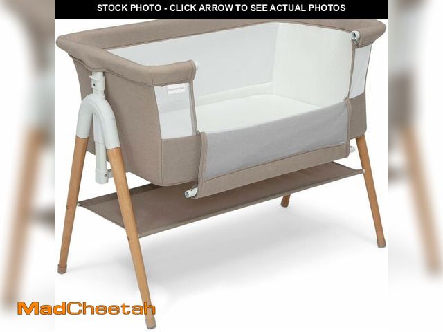 Lot 74-14304738 - Delta Children Bondi Adjustable Height Bedside Beechwood Bassinet with PureAir Mesh Sheet and FSC-Ce...