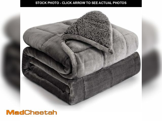 Lot 74-12718808 - Weighted Blanket 41Inches x 60Inches 5lb, Flannel Cozy Plush Weighted Lap Blankets, Fuzzy Sherpa Wei...
