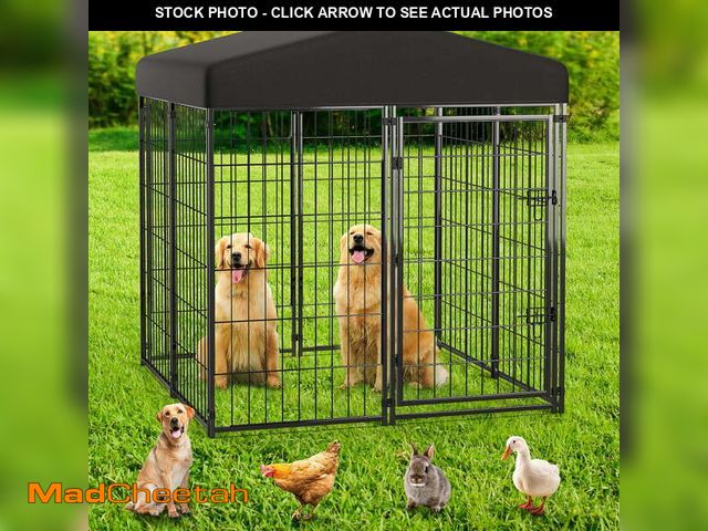 Lot 74-12667452 - Anyask Universal Heavy Duty Medium Metal Dog Kennel Playpen with Sun/Rain Proof Top for Dog Cat Duck...