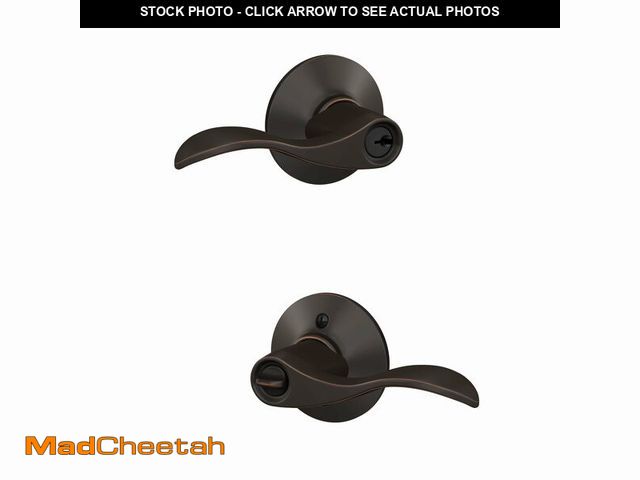 Lot 74-12458851 - Schlage F51A ACC 716 Accent Door Lever, Keyed Entry Lock, Aged Bronze - USED