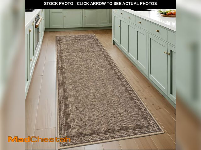 Lot 74-12972425 - GarveeHome 2x6 Runner Rug for Hallway Washable Kitchen Rugs Non Slip Solid Coffee Modern Minimalism ...