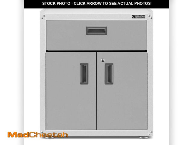 Lot 74-13971019 - Gladiator 28 in. W x 31 in. H x 18 in. D 1-Shelf 3/4-Door Modular GearBox Freestanding Cabinet Gray ...