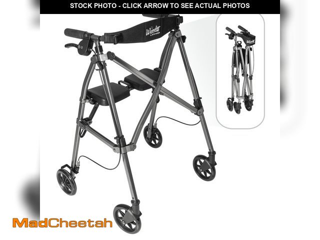 Lot 74-13801141 - Stander Space Saver Rollator, Lightweight Folding Rolling Walker with Seat for Seniors &amp; Adults,...