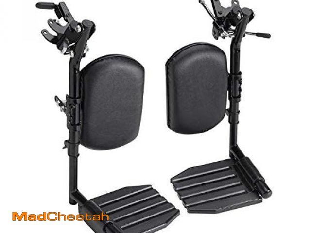 Lot 74-12096235 - Invacare Wheelchair Legrests, Elevating, Aluminum Footplates, Padded Calf Pads, 1 Pair, T94HAP, Blac...