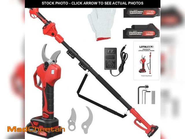 Lot 74-12398144 - (MISSING GLOVES) LotaTools Electric Pruning Shears with Telescopic Rod, 50mm 1.96" Cutting Diameter ...