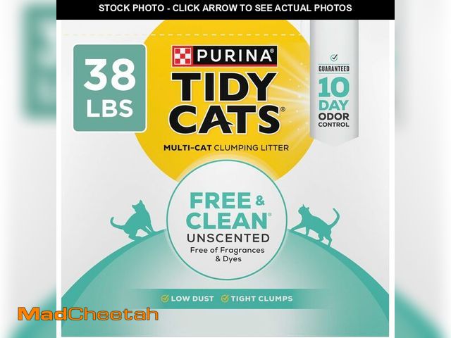 Lot 74-14582082 - Purina Tidy Cats Free and Clean Unscented Clumping Cat Litter, 38 lb Box - UNUSED