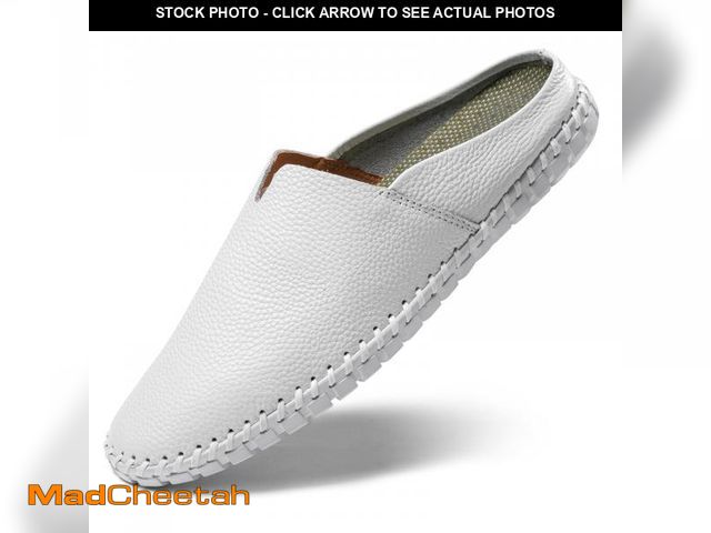 Lot 74-12309663 - LUODENGLANG MenÃ¢â¬â¢s Slip-On Loafers Mules Clog Handmade Leather Slippers Hand Stitched no-Heel ...