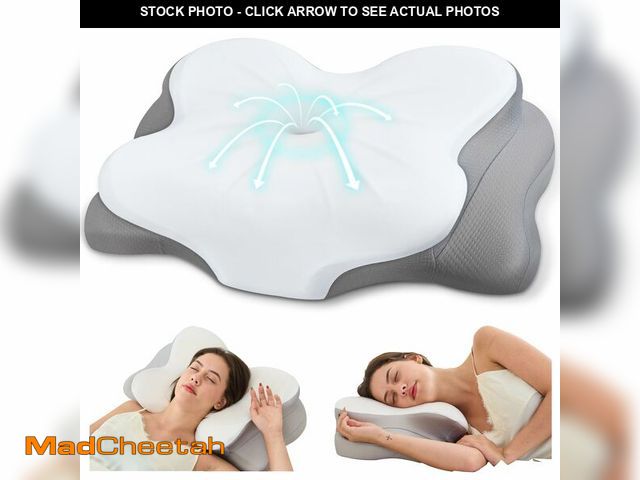 Lot 74-14146196 - CosBed Cervical Neck Pillow, Ergonomic Memory Foam Pillow for Neck Pain Relief with Dual-Height Desi...