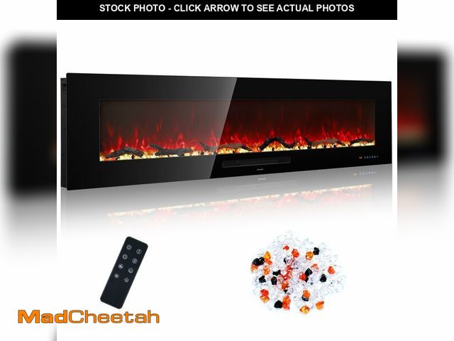 Lot 74-12570783 - Oxhark Flame 60 inch Recessed and Wall Mounted Electric Fireplace, Remote Control and Touch Screen, ...