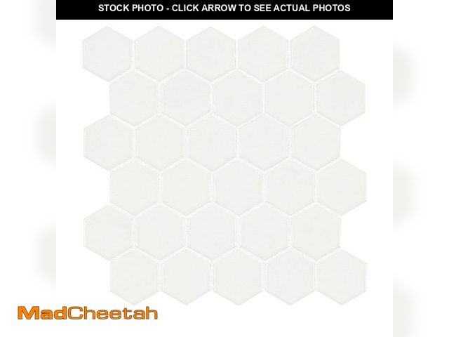 Lot 74-12553356 - MSI White 2 in. Hexagon 11 in. x 11 in. x 0.25 in. Matte Porcelain Mesh-Mounted Mosaic Tile (12.96 s...