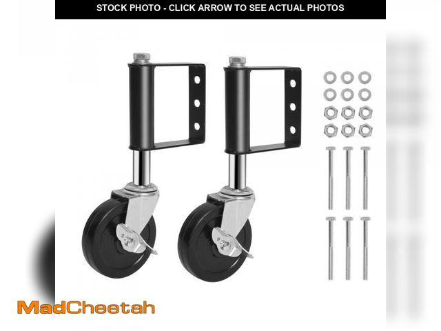 Lot 74-11545259 - 2 Pack Spring Gate Casters with Break,4 Inch Door Wheels Upgraded Stopper Device Gate Rubber Wheels ...